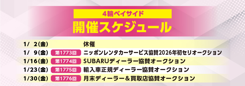 開催スケジュール1月／４輪ベイサイド